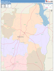 Henry County, AL Wall Map