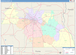 Houston County, AL Wall Map