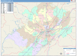 Jefferson County, AL Wall Map