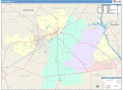 Lee County, AL Wall Map