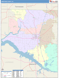 Limestone County, AL Wall Map