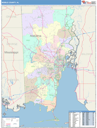 Mobile County, AL Wall Map