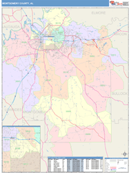 Montgomery County, AL Wall Map