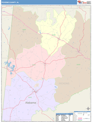 Pickens County, AL Wall Map