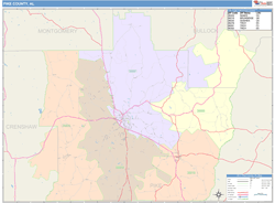 Pike County, AL Wall Map