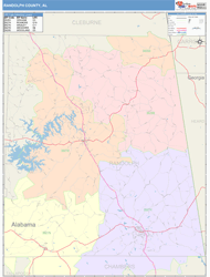 Randolph County, AL Wall Map