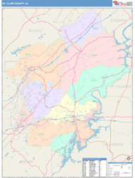 St. Clair County, AL Wall Map