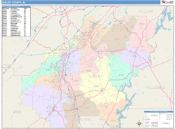 Shelby County, AL Wall Map