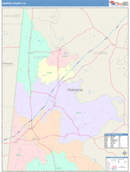 Sumter County, AL Wall Map