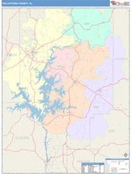 Tallapoosa County, AL Wall Map