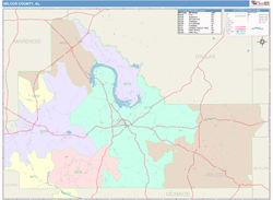 Wilcox County, AL Wall Map