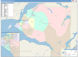 Anchorage County, AK Wall Map