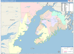 Kenai Peninsula County, AK Wall Map