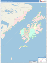 Kodiak Island County, AK Wall Map