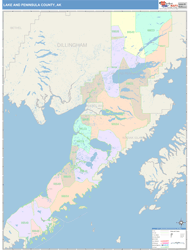 Lake and Peninsula County, AK Wall Map
