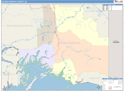 Valdez-Cordova County, AK Wall Map