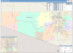 Pima County, AZ Wall Map