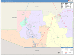 Santa Cruz County, AZ Wall Map