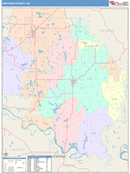 Arkansas County, AR Wall Map