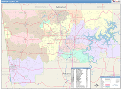 Benton County, AR Wall Map