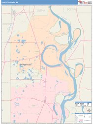 Chicot County, AR Wall Map