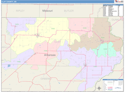 Clay County, AR Wall Map