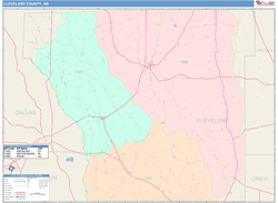 Cleveland County, AR Wall Map