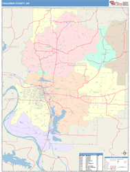 Faulkner County, AR Wall Map