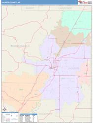 Jackson County, AR Wall Map