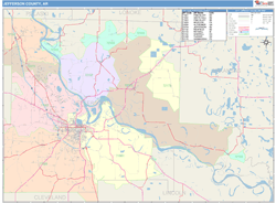 Jefferson County, AR Wall Map