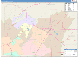 Lawrence County, AR Wall Map