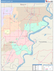 Mississippi County, AR Wall Map