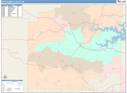 Montgomery County, AR Wall Map