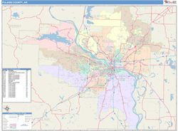 Pulaski County, AR Wall Map