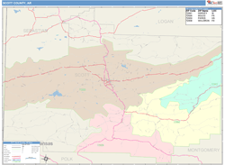 Scott County, AR Wall Map