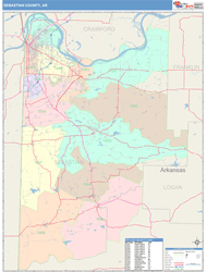 Sebastian County, AR Wall Map