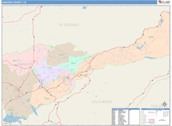 Amador County, CA Wall Map