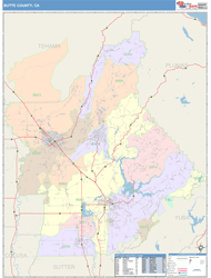 Butte County, CA Wall Map