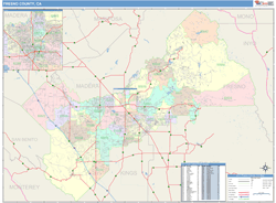 Fresno County, CA Wall Map