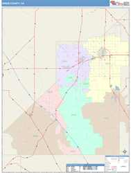 Kings County, CA Wall Map