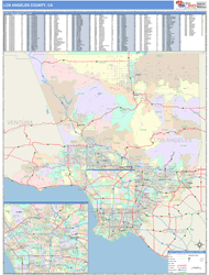 Los Angeles County, CA Wall Map