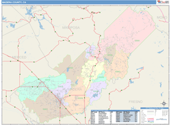 Madera County, CA Wall Map