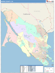 Marin County, CA Wall Map