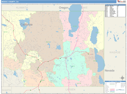 Modoc County, CA Wall Map