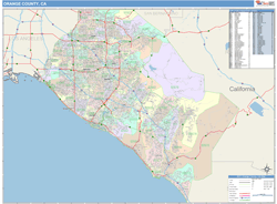 Orange County, CA Wall Map