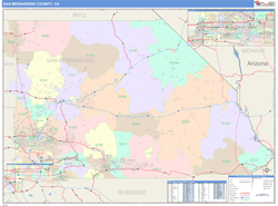 San Bernardino County, CA Wall Map