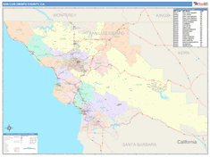 San Luis Obispo County, CA Wall Map