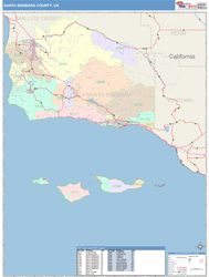 Santa Barbara County, CA Wall Map