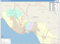 Santa Cruz County, CA Wall Map