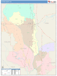 Sutter County, CA Wall Map